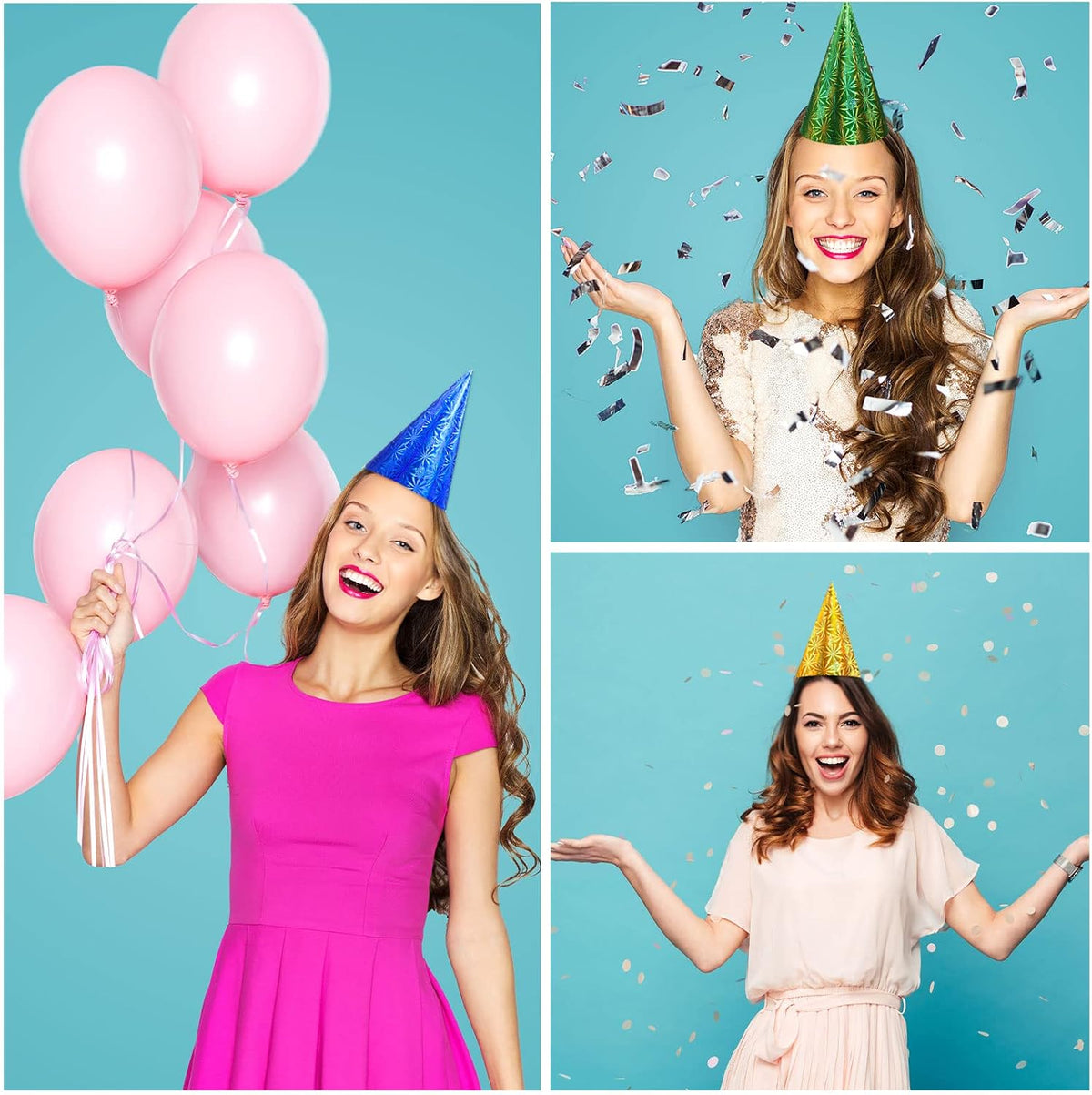 JaGely Colorful Birthday Party Hats Bulk for Adult