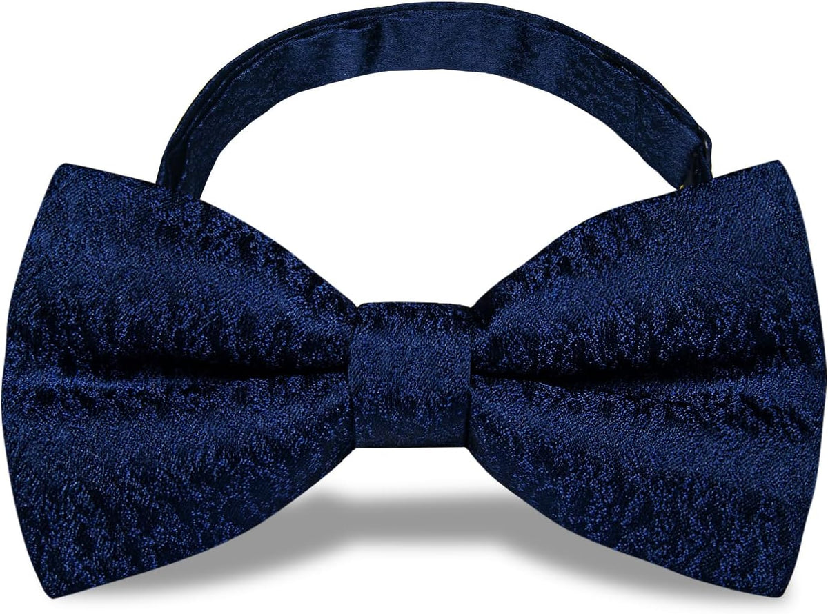 YourTies Solid Pretied Bow Ties for Men Silk Adjustable Bowtie Set Classic