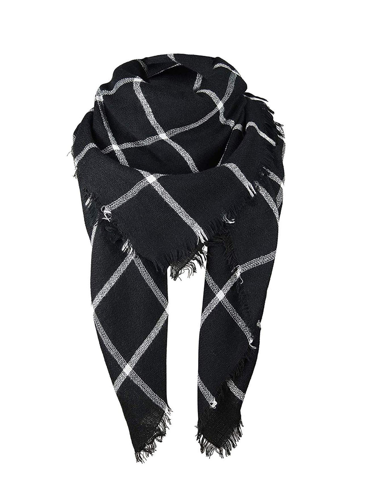 American Trends Winter Scarf for Women, Oversized Plaid Square Shawl Wrap