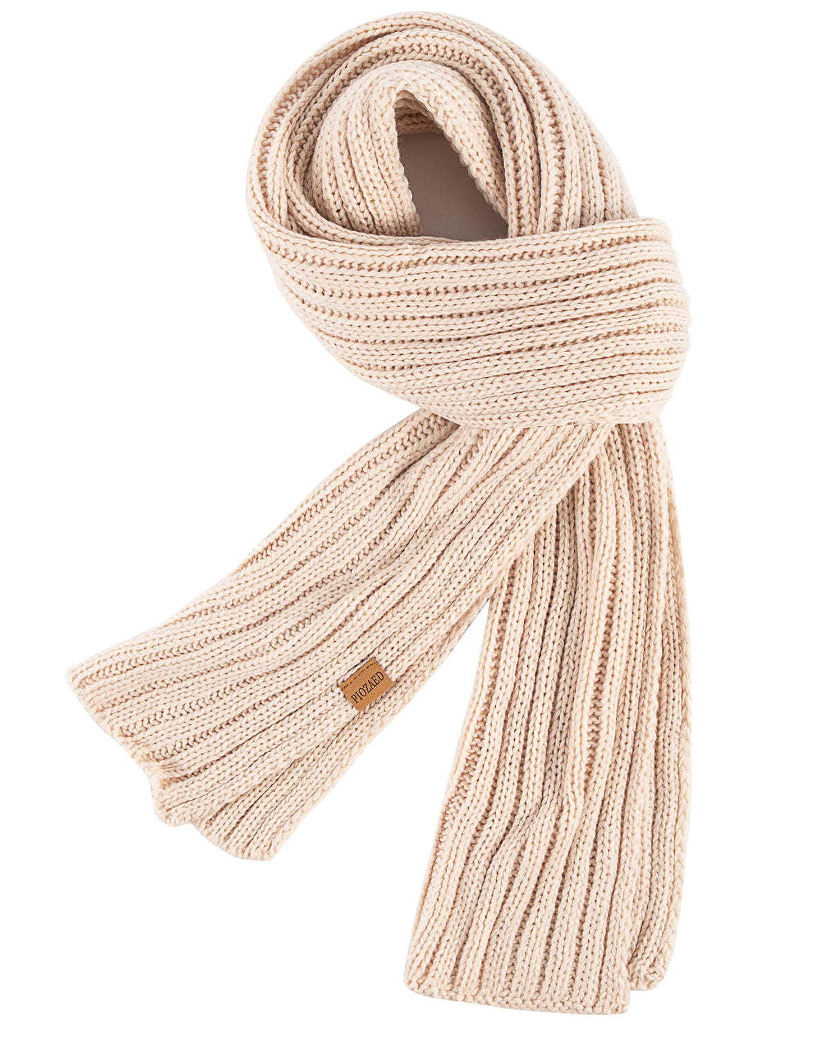 Women's Warm Ribbed Knit Scarf, Soft Feel Long Thick Neck Warmer Winter Scarf In Cold Weather
