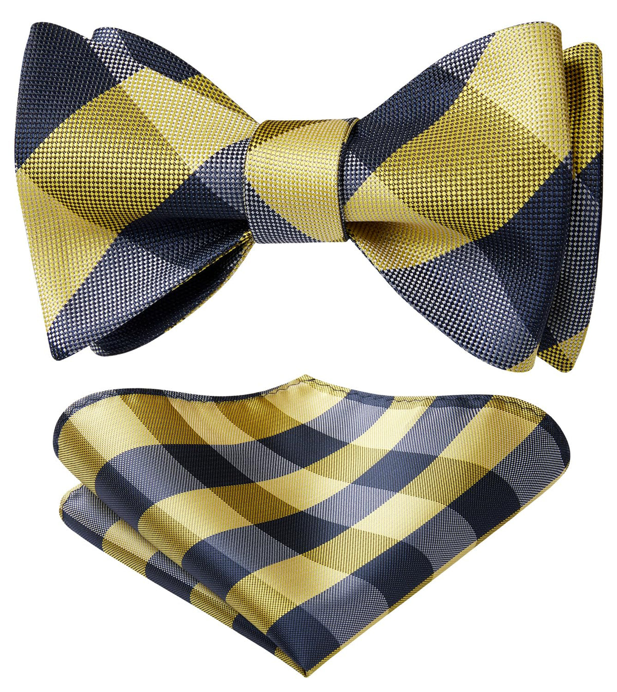 Bow Ties for Men Check Plaid Self Tie Bow Tie and Pocket Square Bowtie Formal Tuxedo Wedding Bowties Handkerchief Set