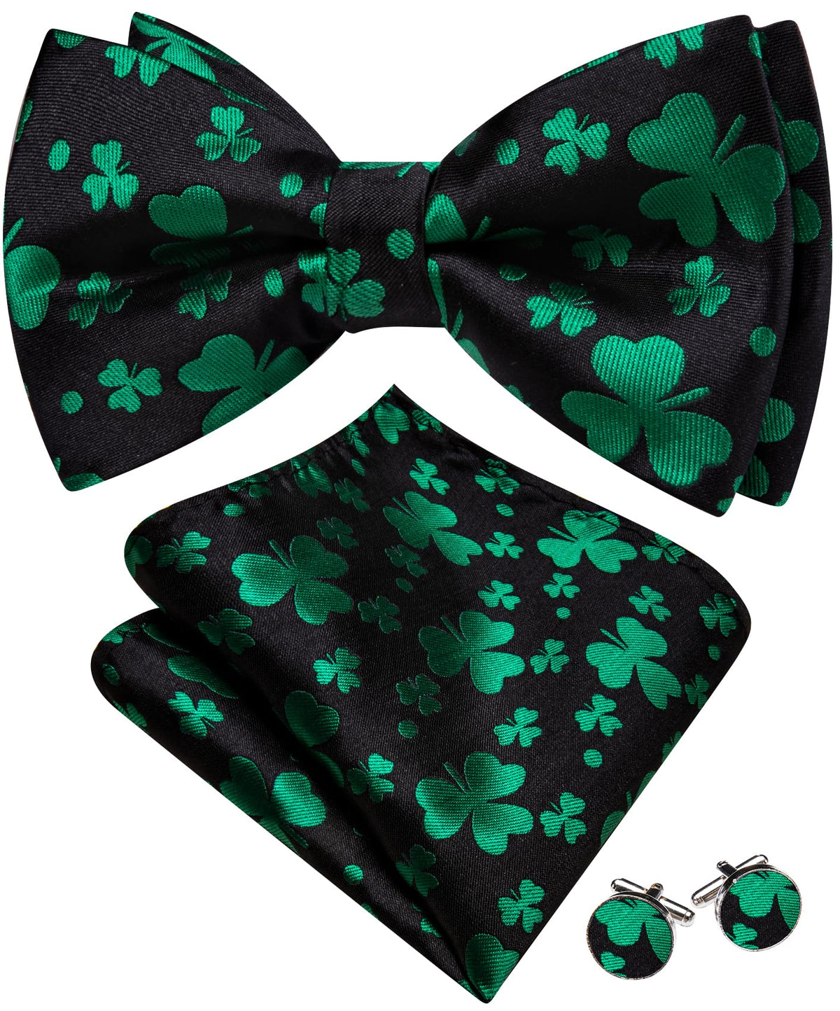 Barry.Wang Paisley Striped Bow Tie for Men Silk Pre-Tied Bowtie Set