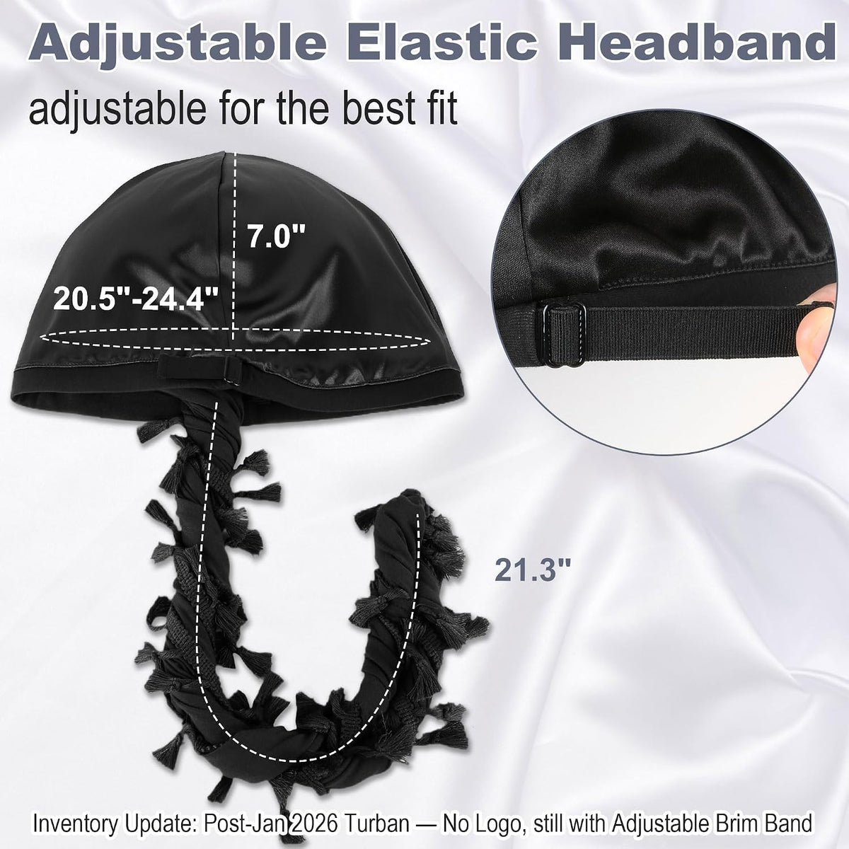 Babalet Halo Turban for Men Women Satin Lined Durag Head Wraps Skull Cap Pre-Tied Tassels Braid Beanie Vintage Twist Bonnet