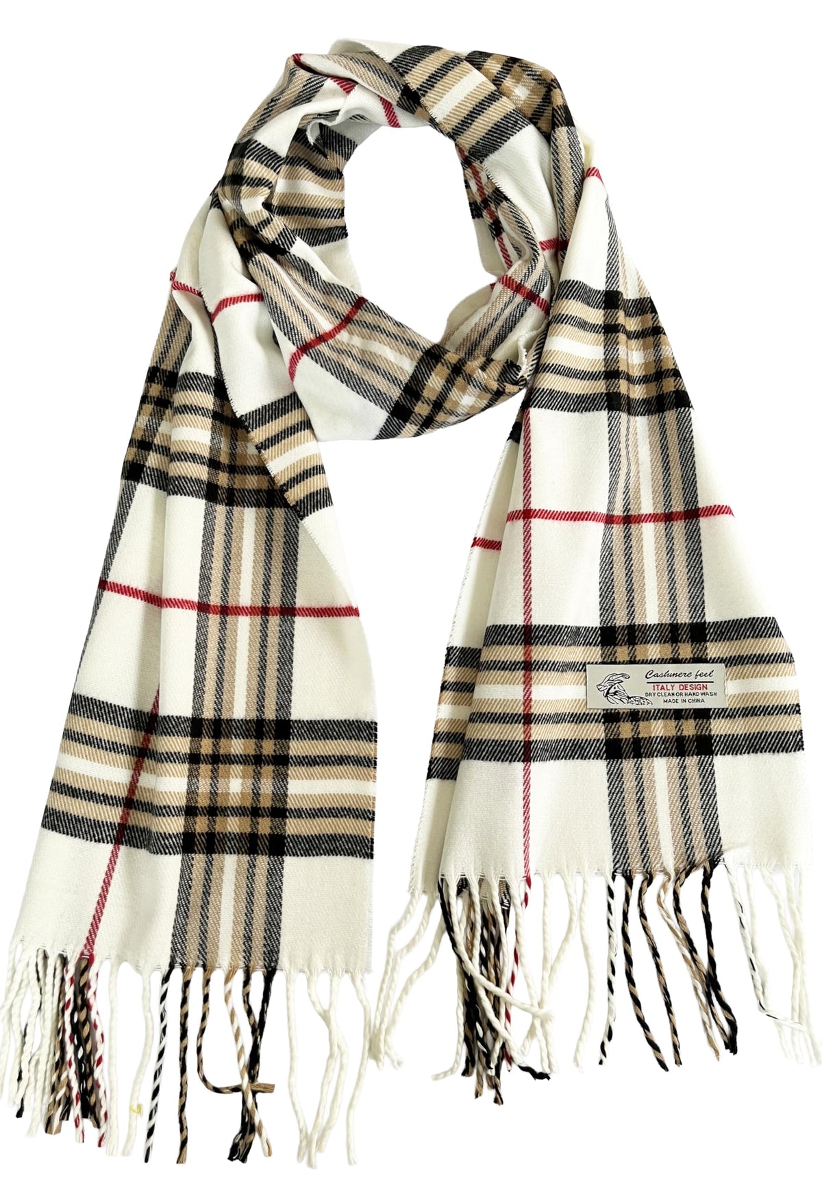 NY GOLDEN FASHION Unisex Cashmere-Feel Winter Scarf, Tartan Plaid Pattern, 72 x 12 inches