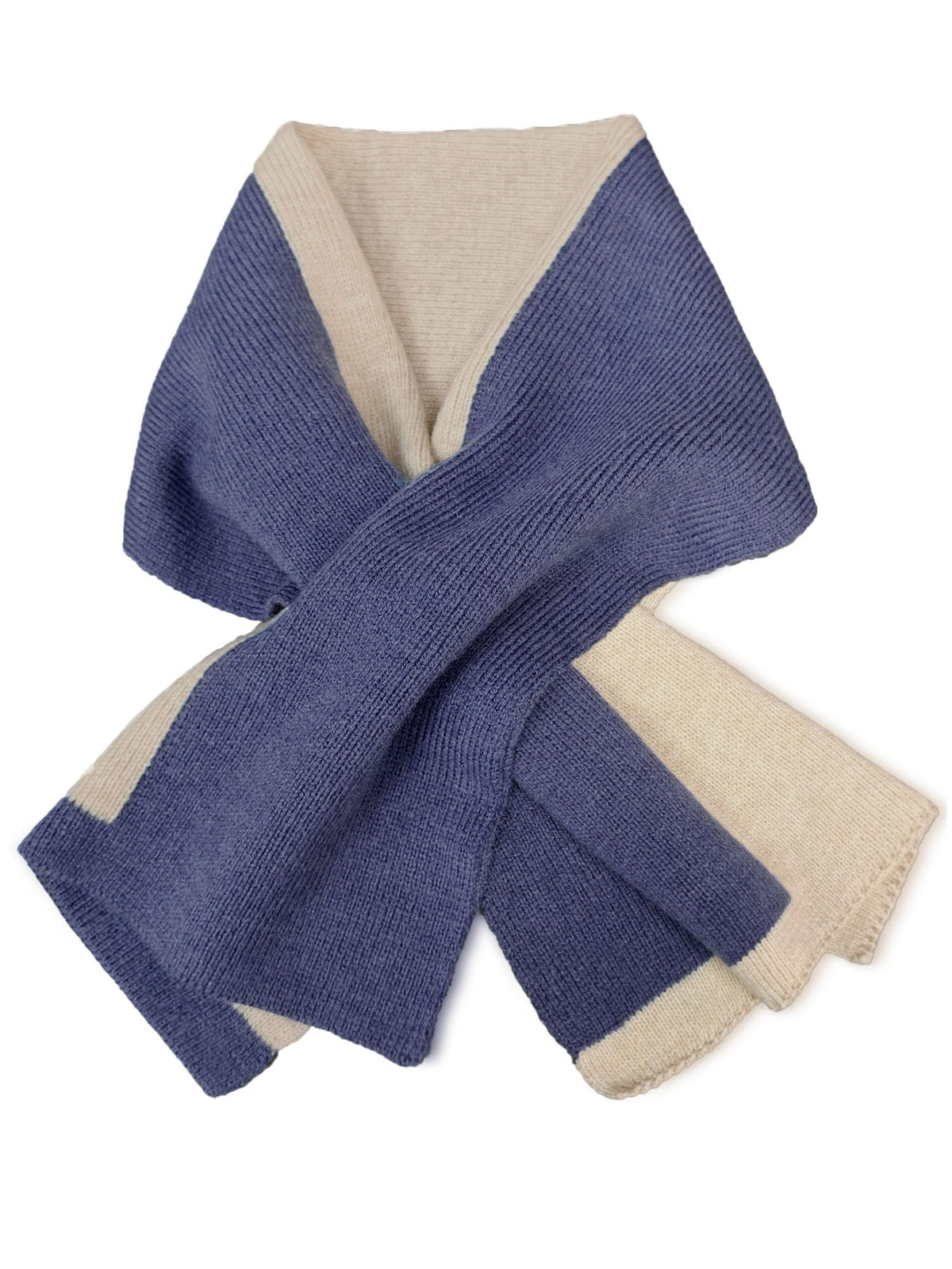 huablo Women’s Winter Knit Pull-Through Scarves, Lightweight Knitted Scarf, Color‑block Short Scarf, hiking scarves for Men