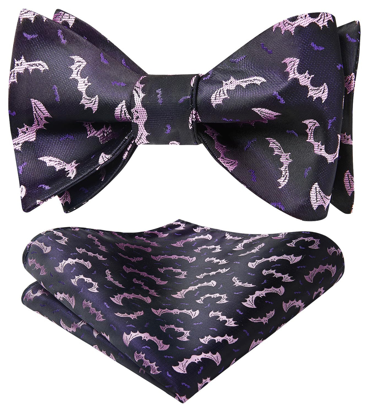 HISDERN Bow Ties for Men Self Tie Animal Bowties Pocket Square Woven Silk Fun Bowtie Handkerchief Set for Wedding Party