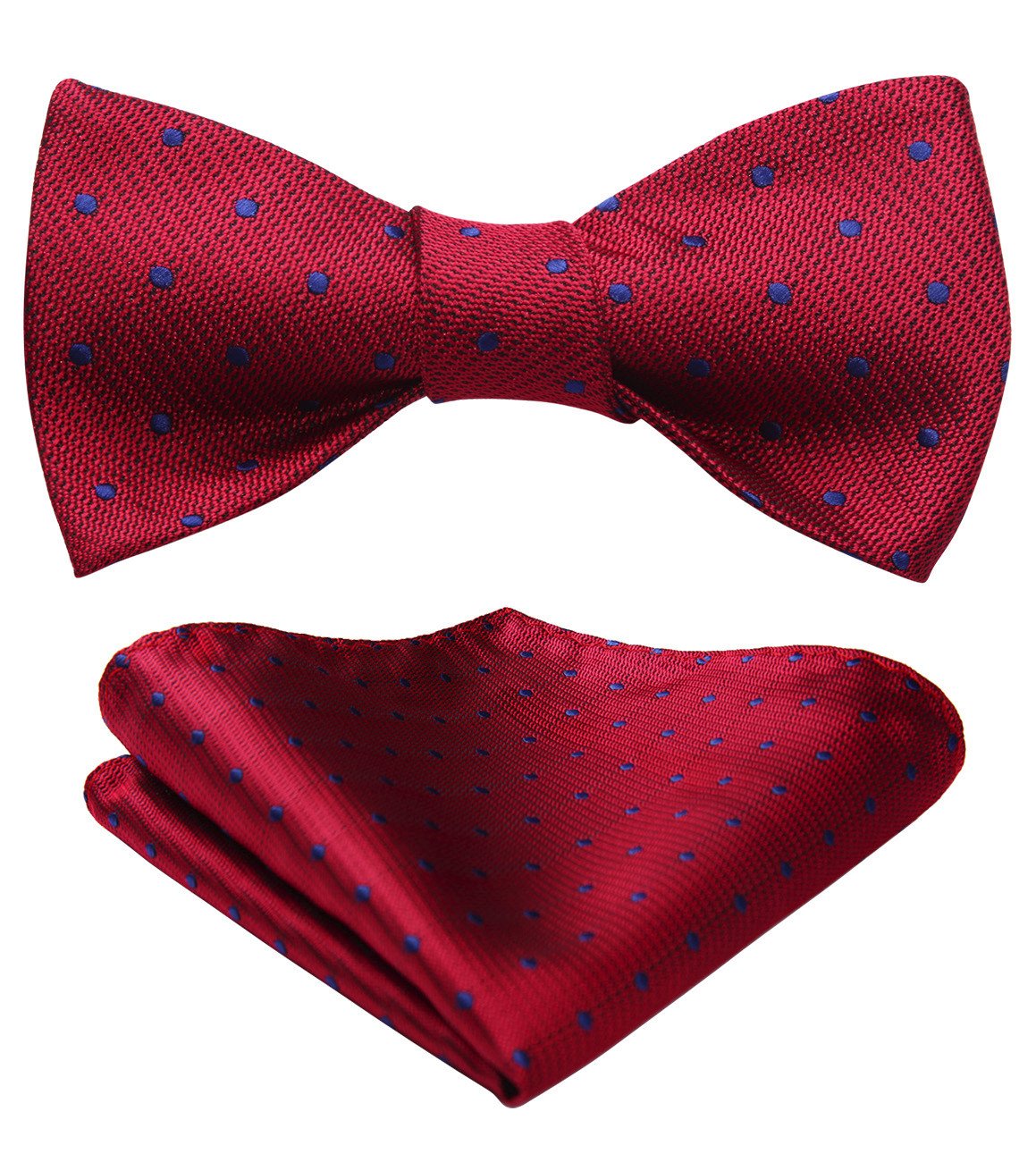 HISDERN Bow Ties for Men Polka Dot Selftie Bowtie and Pocket Square Classic Business Tuxedo Wedding Bowties Handkerchief