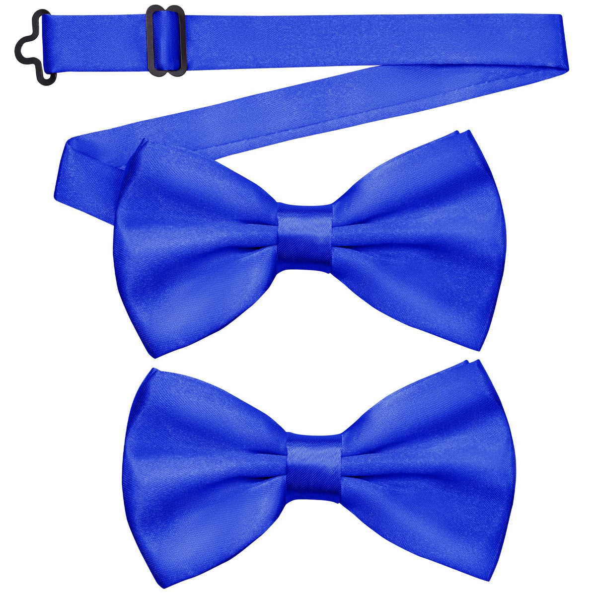 2PCS Adjustable Bow Ties for Men Solid Pre-Tied For Wedding Prom