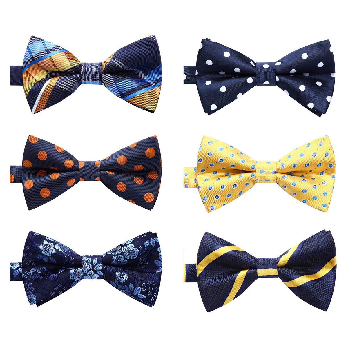 HISDERN 3/6 Pack Bow Tie Adjustable Paisley Plaid Dot Pre-Tie Bowties Classic Formal Bow Ties for Men Tuxedo Wedding