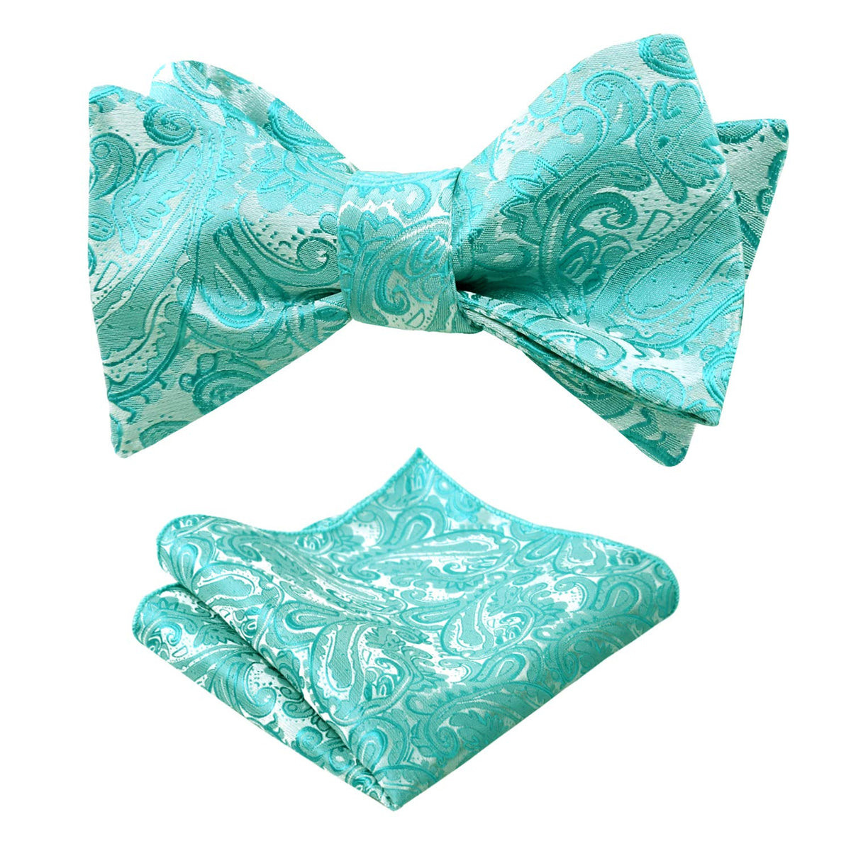 Alizeal Mens 2pcs Paisley Jacquard Bow Tie Set