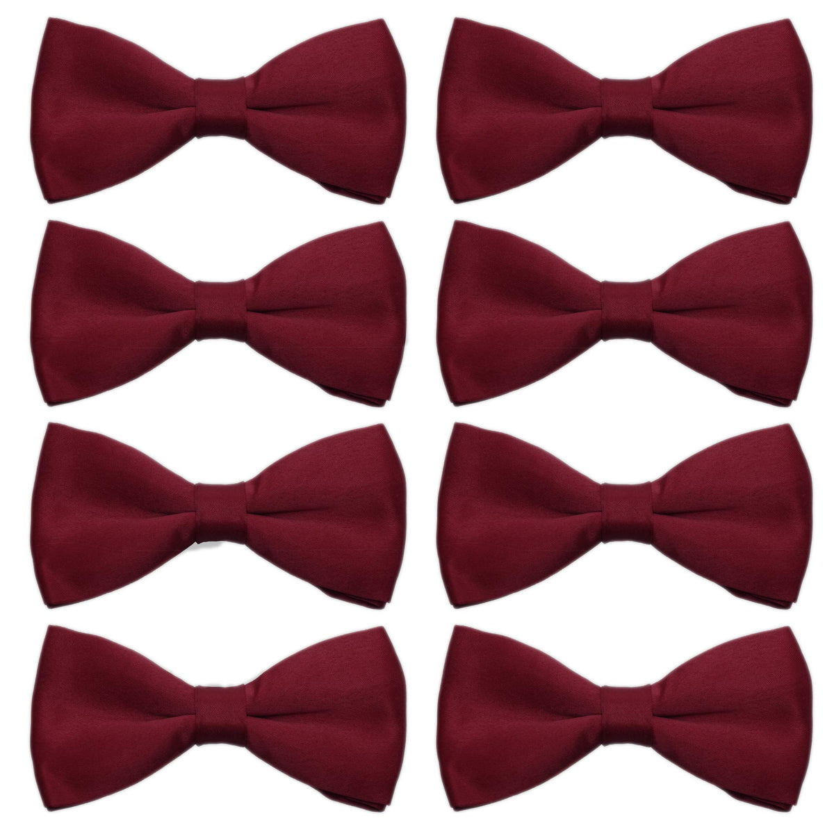 Men's Bowties Formal Satin Solid - 6/12 Pack Bow Ties Pre-tied Adjustable Ties for Men Many Colors Option in bulk