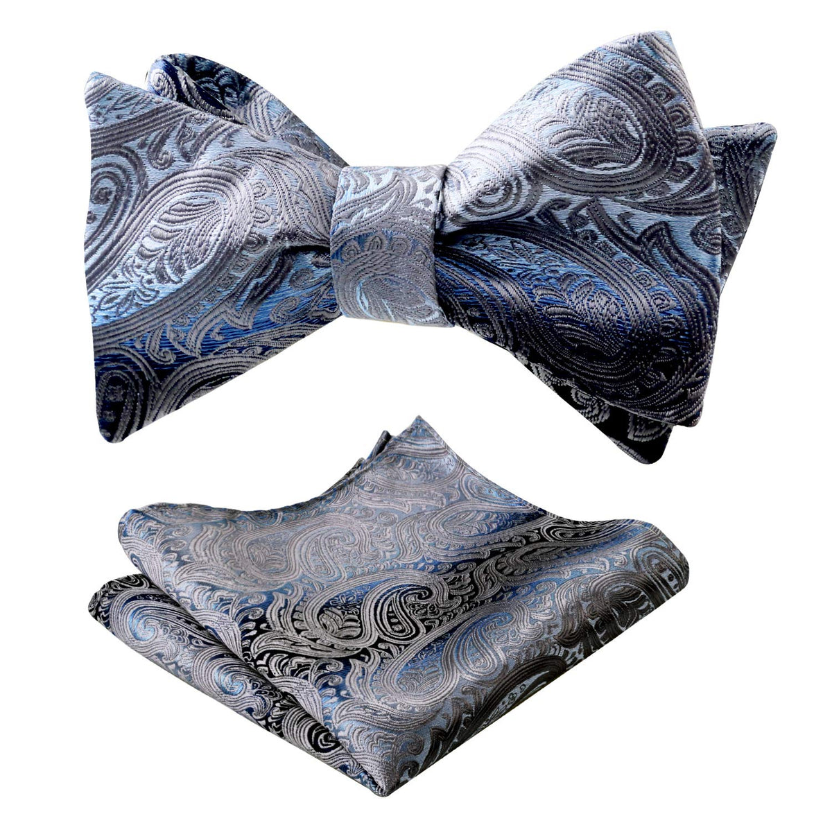 Alizeal Mens 2pcs Gradient Paisley Bow Tie Set