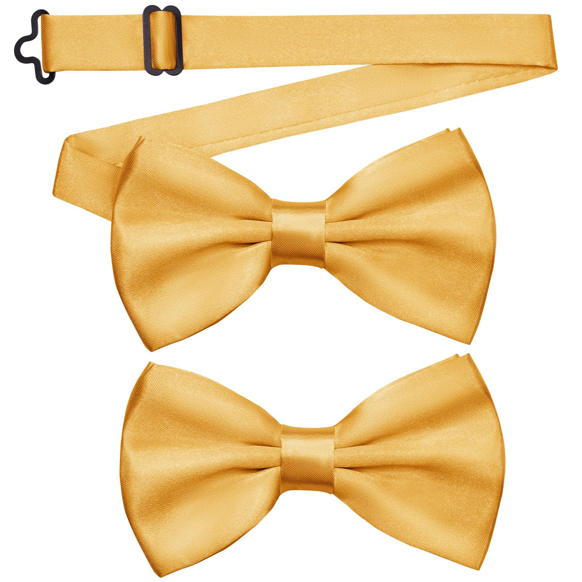 2PCS Adjustable Bow Ties for Men Solid Pre-Tied For Wedding Prom