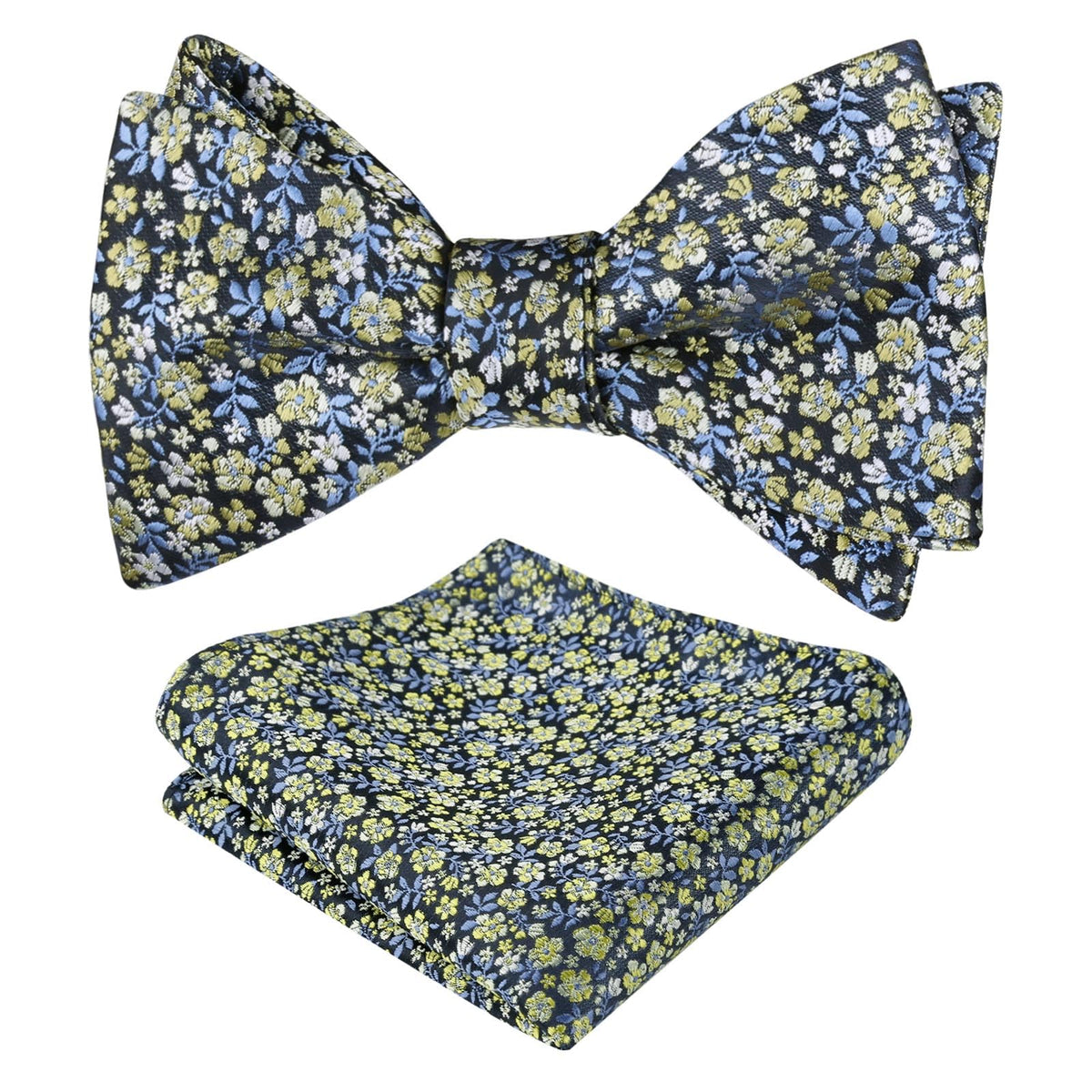Alizeal Mens 2pcs Floral Pattern Bow Tie Set