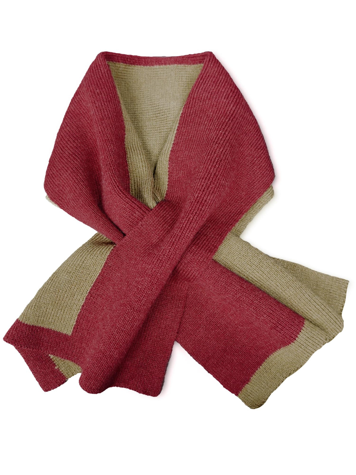 huablo Women’s Winter Knit Pull-Through Scarves, Lightweight Knitted Scarf, Color‑block Short Scarf, hiking scarves for Men