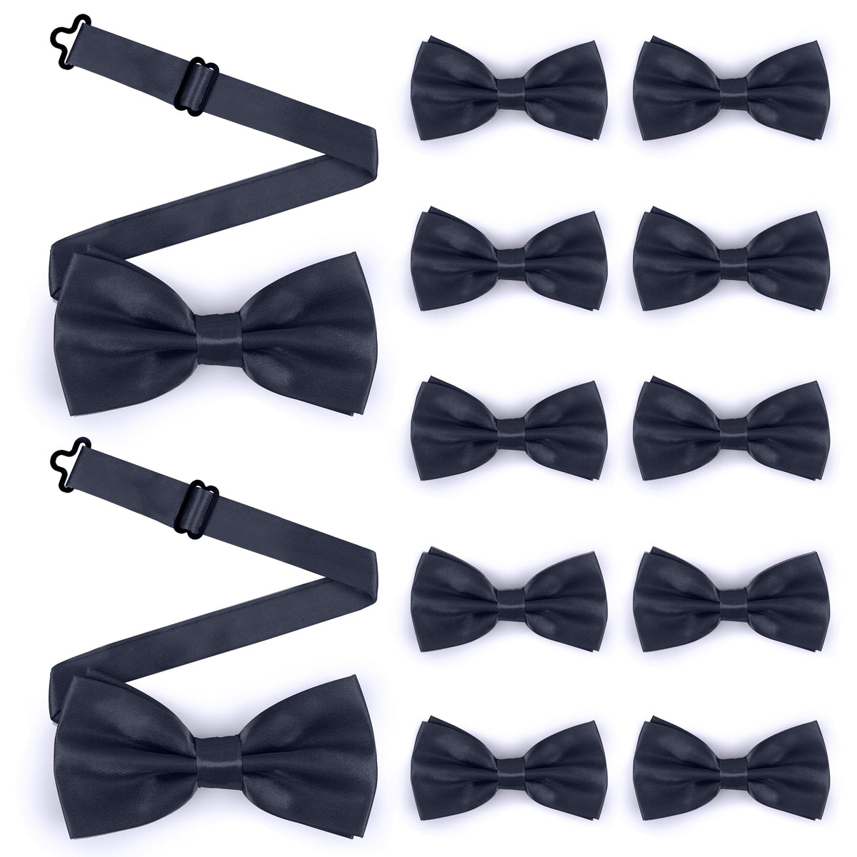 12 Pcs Bow Tie, Pre-tied Bow Ties for Men Women Boys, Adjustable Clip Bowtie, for Costume Wedding Party Decoration