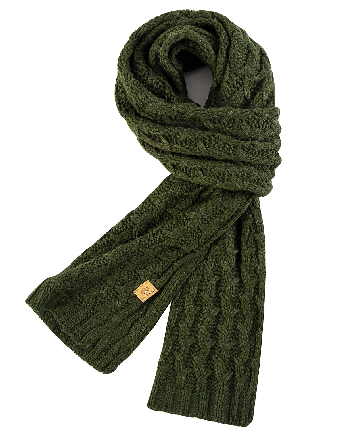 PAGE ONE Women's Ribbed Knit Scarf Winter Warm Long Big Wrap Cashmere Wool Thick Large Chunky Scarf for Women