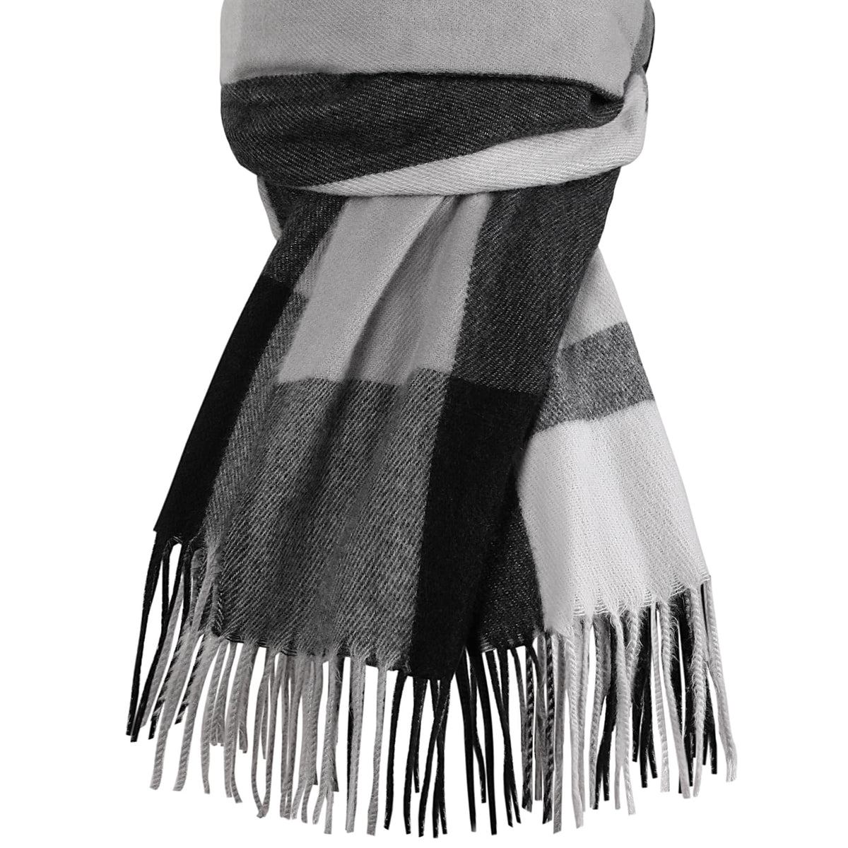 Trifabricy Womens Winter Scarf, Plaid Blanket Scarf, Cozy Pashmina Shawl