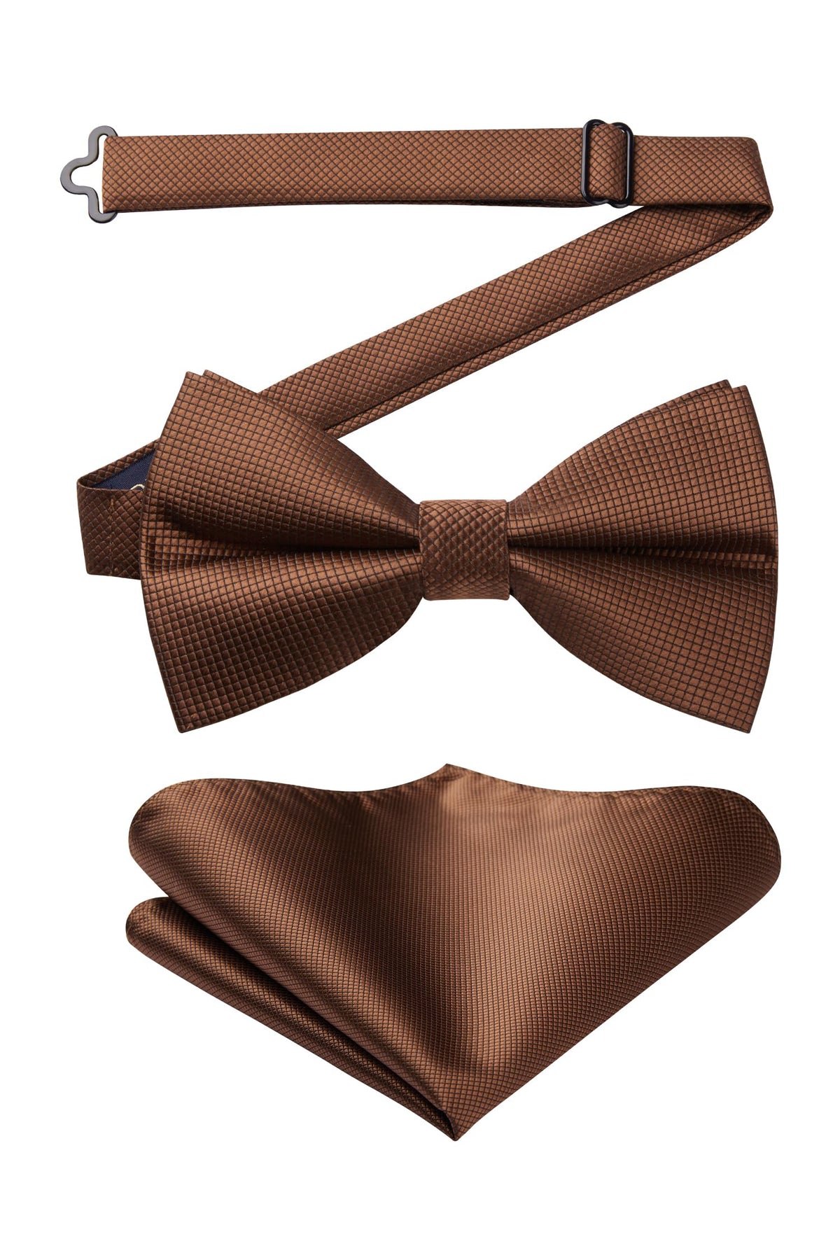 HISDERN Bow Ties for Men Solid Color Pre-Tie Bow Tie and Pocket Square Set Classic Formal Tuxedo Bowties for Wedding Party