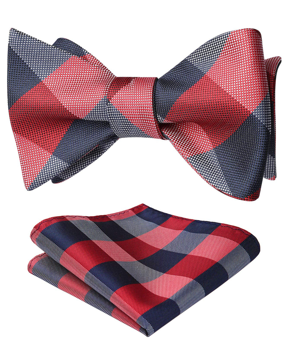 Bow Ties for Men Check Plaid Self Tie Bow Tie and Pocket Square Bowtie Formal Tuxedo Wedding Bowties Handkerchief Set