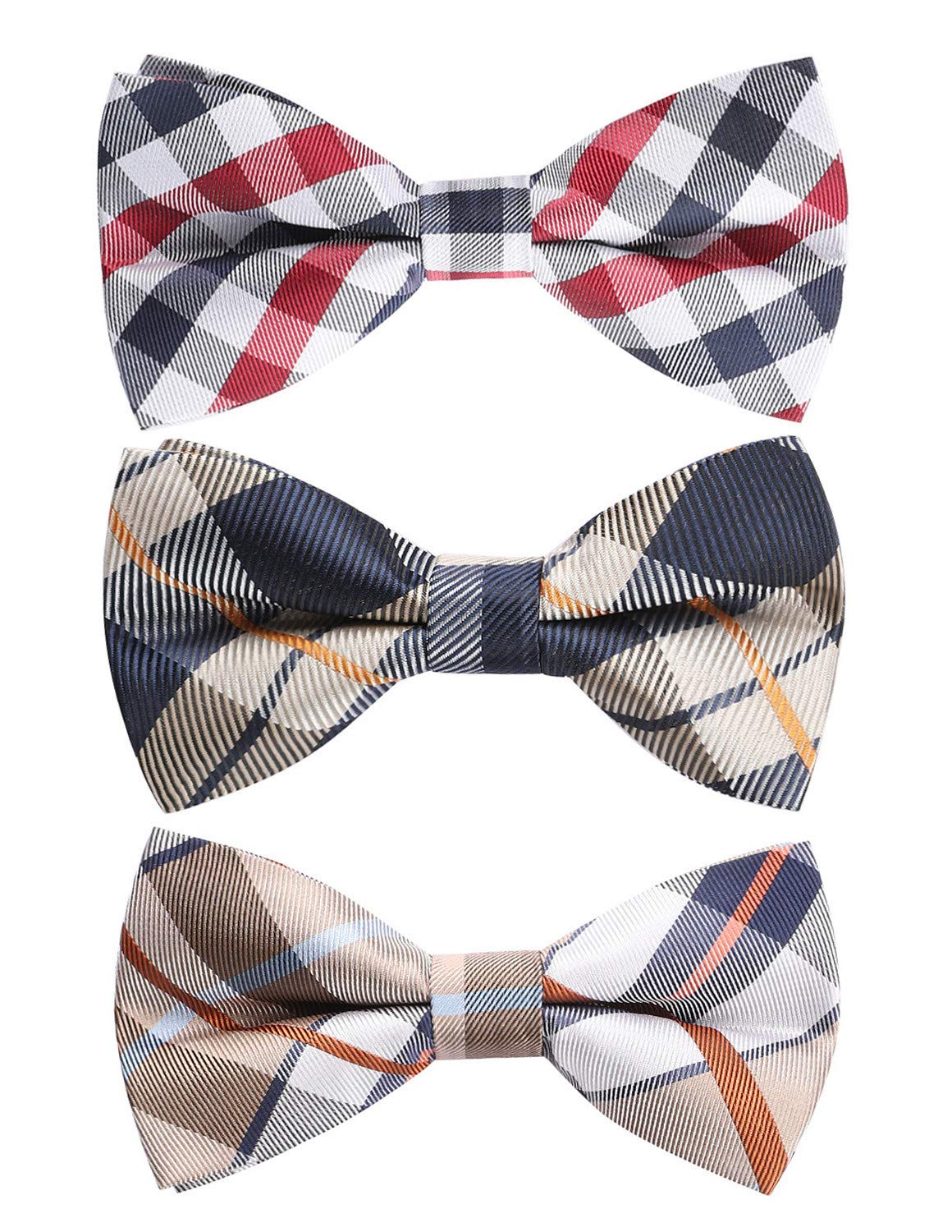 HISDERN 3/6 Pack Bow Tie Adjustable Paisley Plaid Dot Pre-Tie Bowties Classic Formal Bow Ties for Men Tuxedo Wedding
