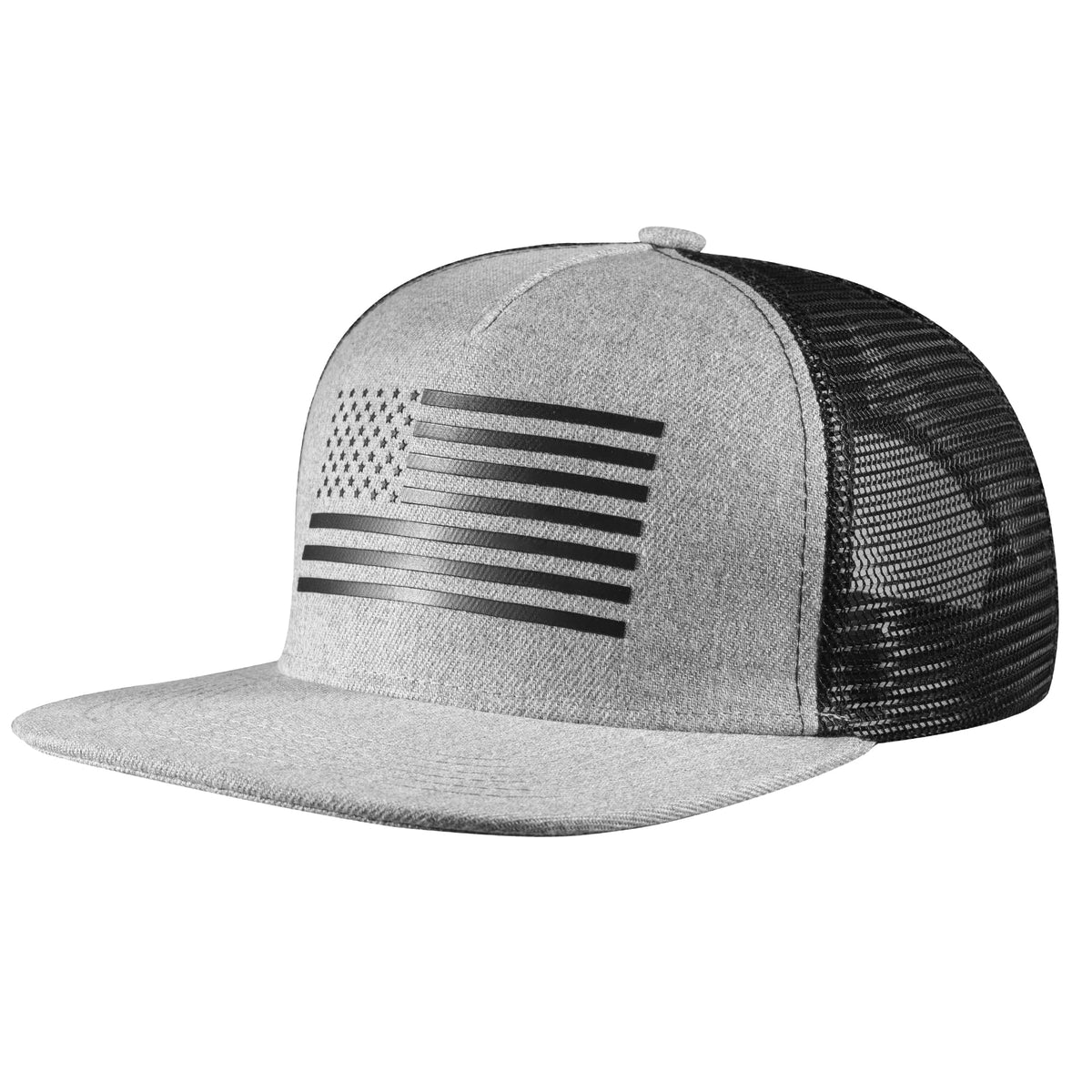 UALON Baseball Cap, Snapback Trucker Hat for Men & Women with American Flag and Adjustable, Breathable Mesh, Flat Bill Hats