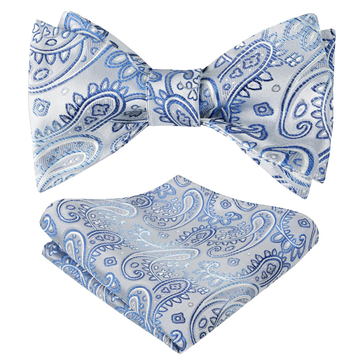 Alizeal Mens 2pcs Gradient Paisley Bow Tie Set