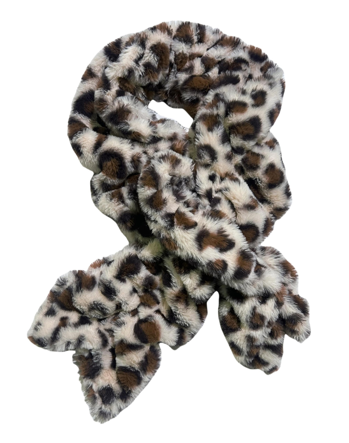 Lina & Lily Elastic Ruffle Faux Fur Women's Winter Pull-through Scarf Neck Warmer