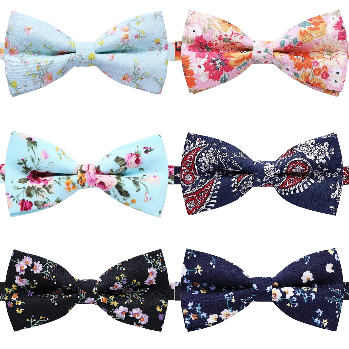 AUSKY 8 PACKS Elegant Adjustable Pre-tied Bow Ties for Men Boys (1&4&5&6&8 Pack for option)