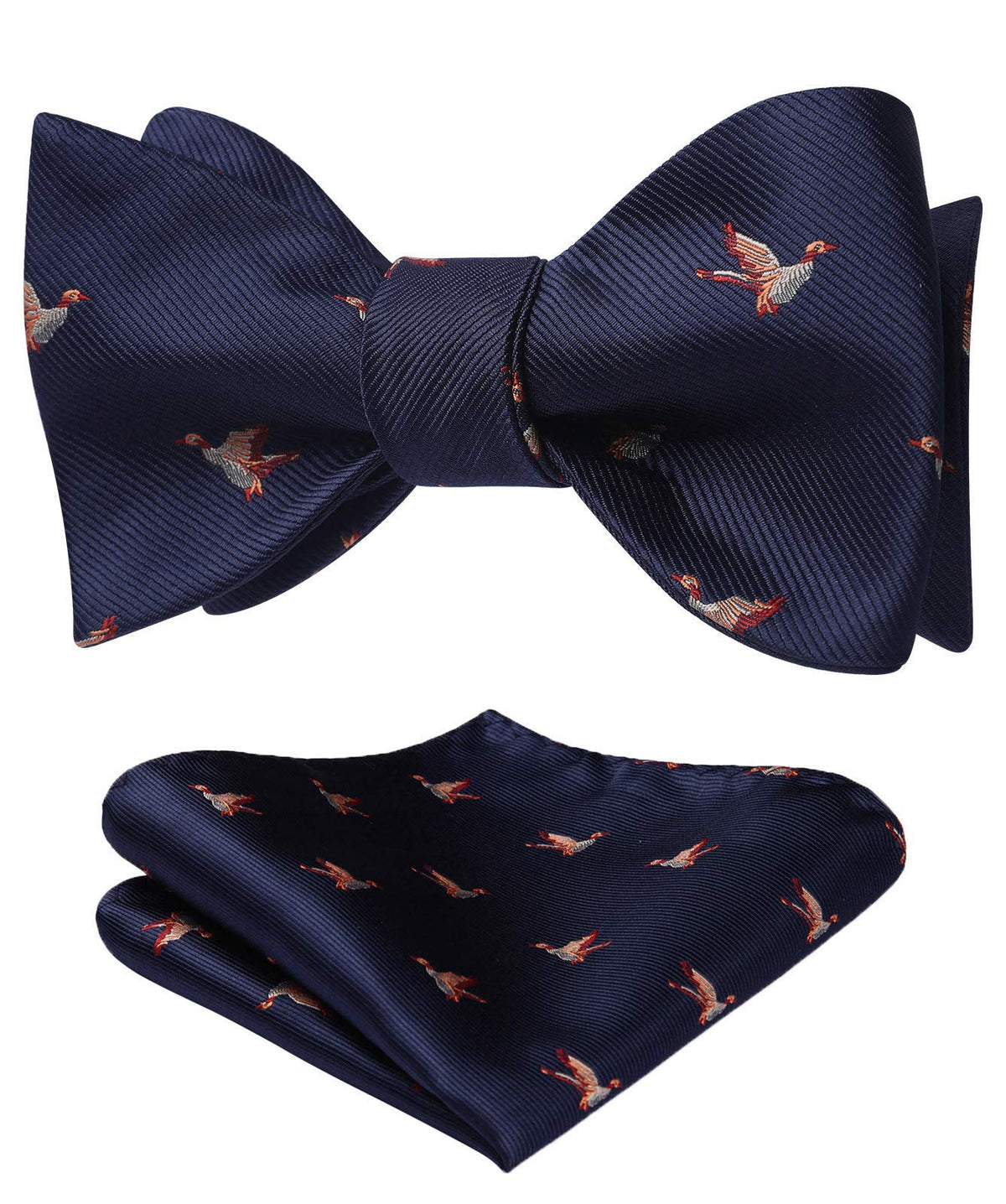 HISDERN Bow Ties for Men Self Tie Animal Bowties Pocket Square Woven Silk Fun Bowtie Handkerchief Set for Wedding Party