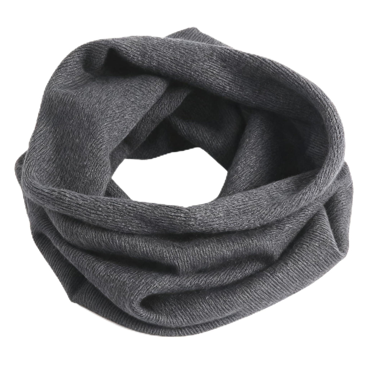 Cashmere Knitted Loop Scarf Warmer Cold Weather Neck Gaiter Soft Chunky Scarf for Men and Women
