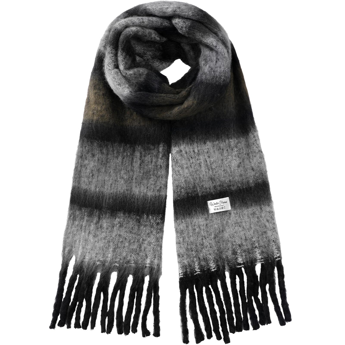 Premillow Women's Mohair Scarf, Cashmere Feel Winter Wrap, Soft Solid Color