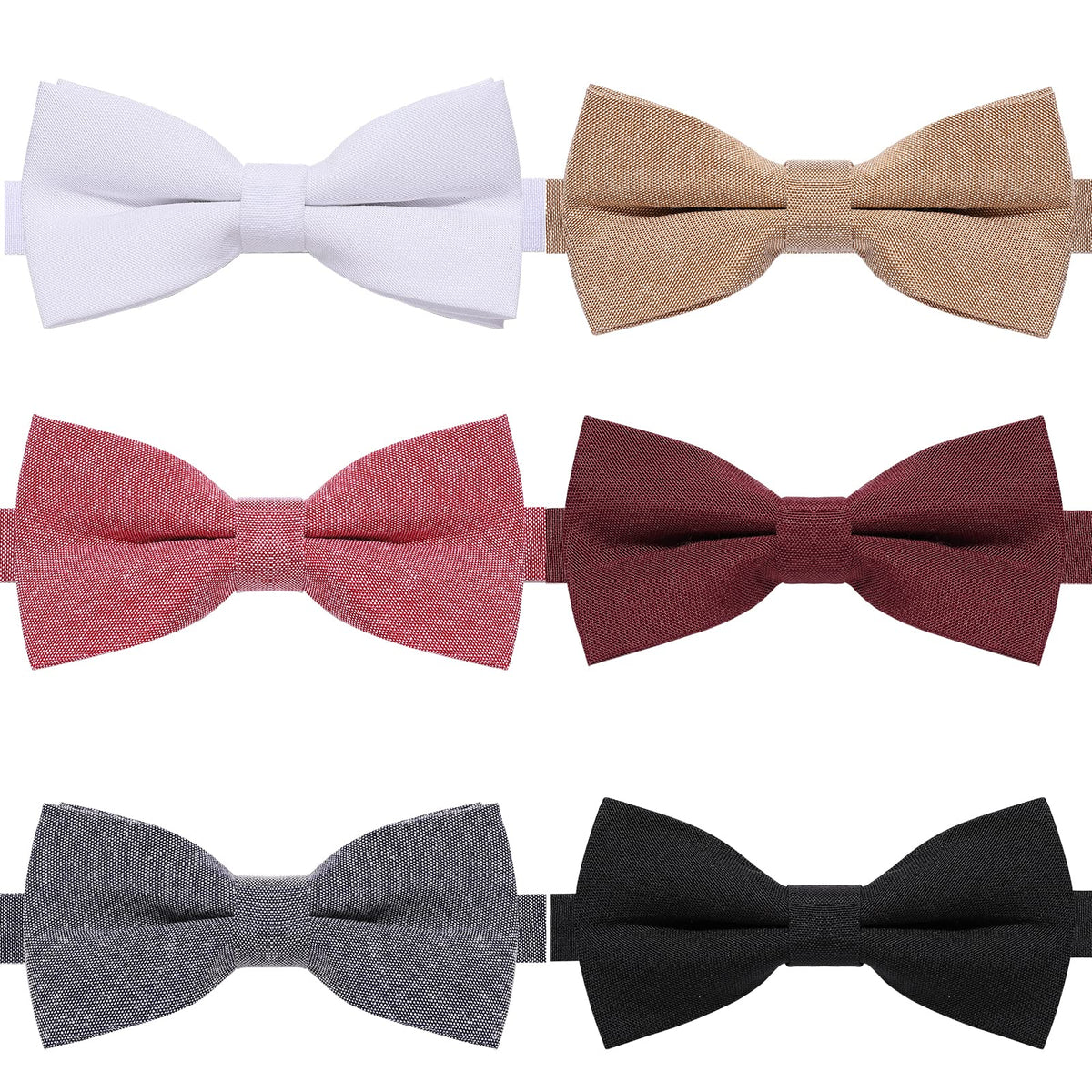 AUSKY 8 PACKS Elegant Adjustable Pre-tied Bow Ties for Men Boys (1&4&5&6&8 Pack for option)