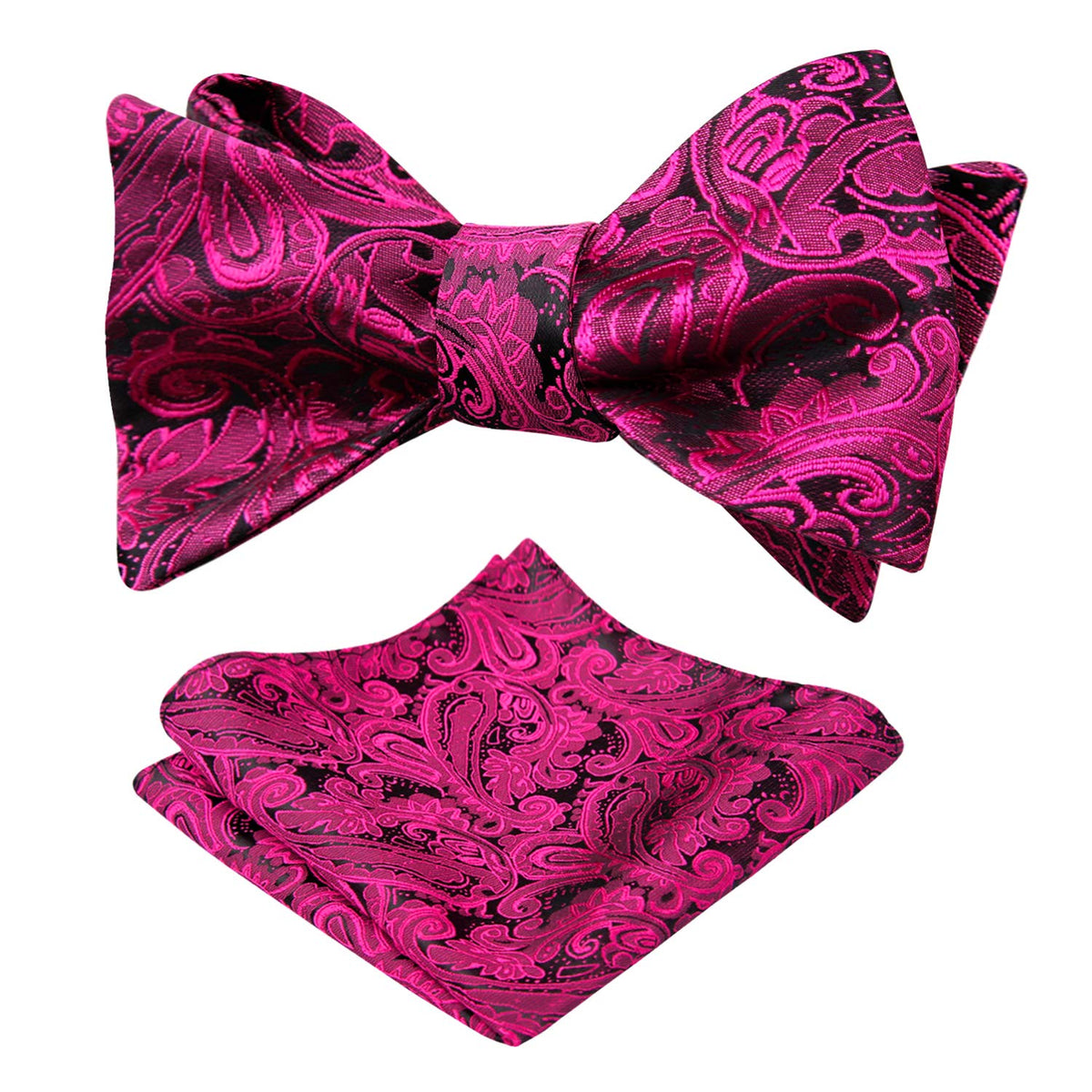 Alizeal Mens 2pcs Paisley Jacquard Bow Tie Set