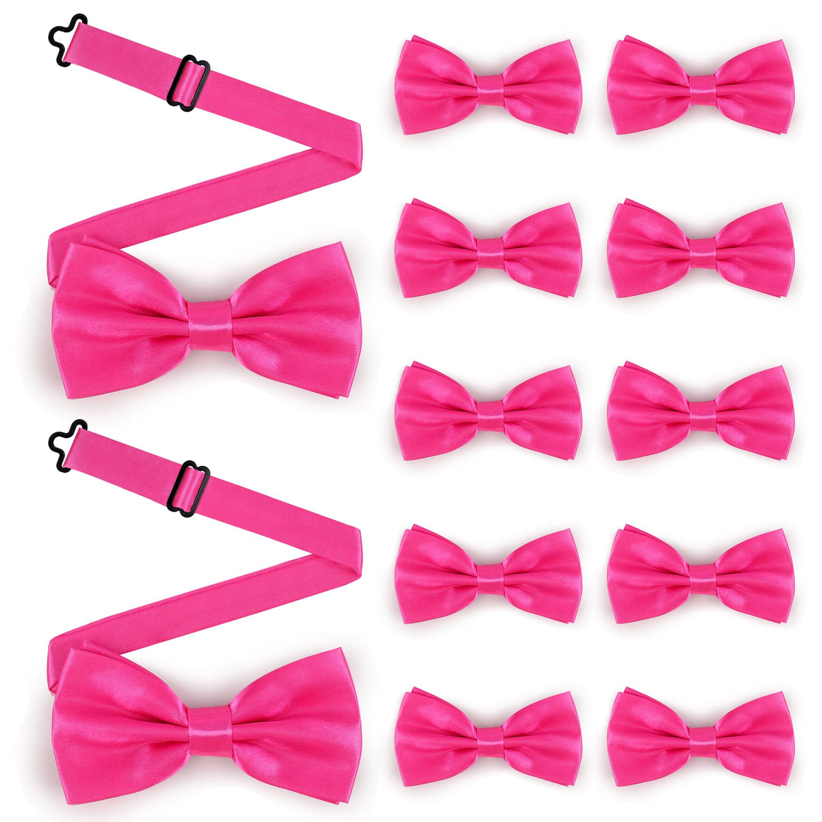 12 Pcs Bow Tie, Pre-tied Bow Ties for Men Women Boys, Adjustable Clip Bowtie, for Costume Wedding Party Decoration