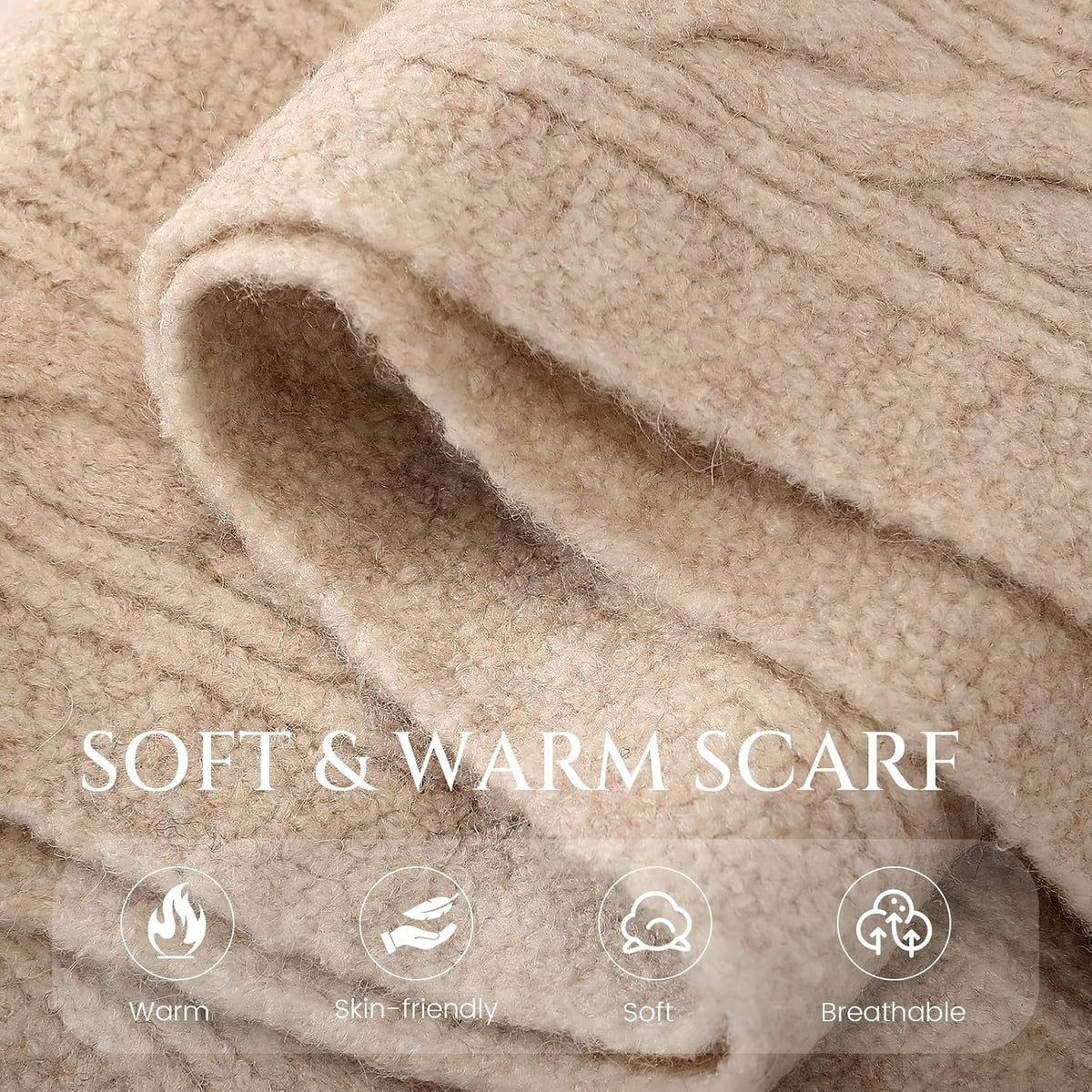 Winter Scarf for Women Knit Thick Warm Long Chunky Wrap Blanket Scarves