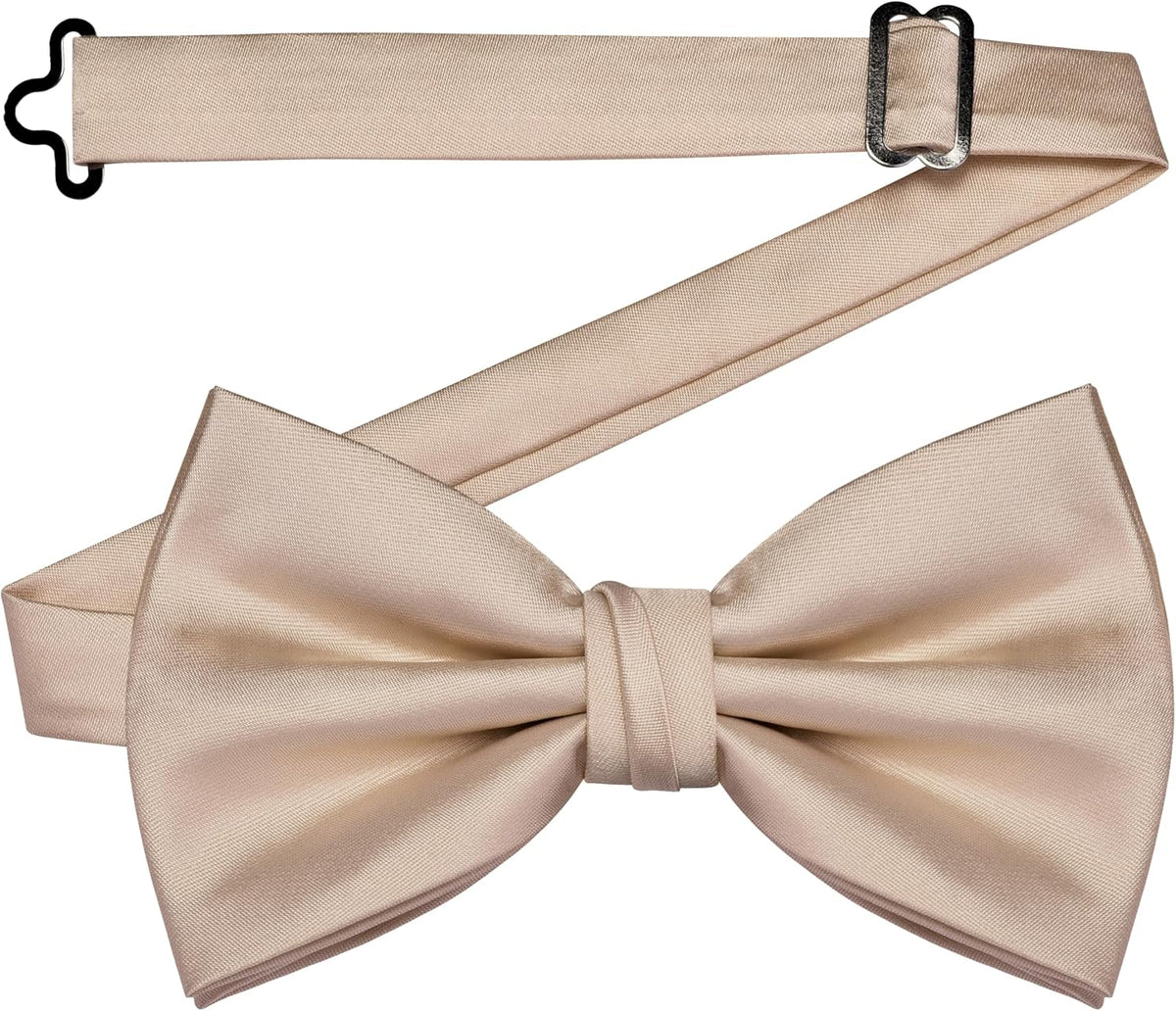 Branduce Mens Solid Color Adjustable Pre-tied Bow Tie for Men Party Wedding