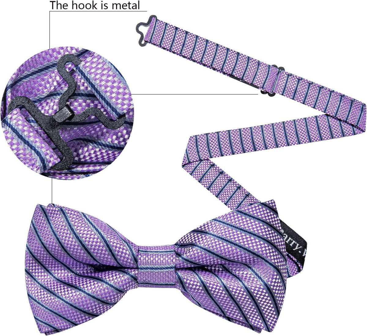 YOHOWA Mens Bow Tie Paisley Coloful Pre-tied Bowties Handkerchief Cufflinks