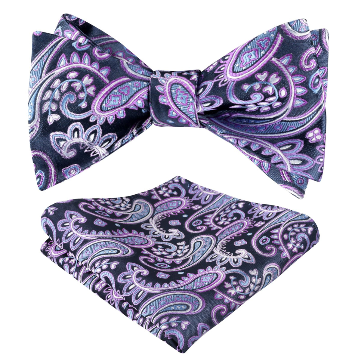 Alizeal Mens 2pcs Gradient Paisley Bow Tie Set