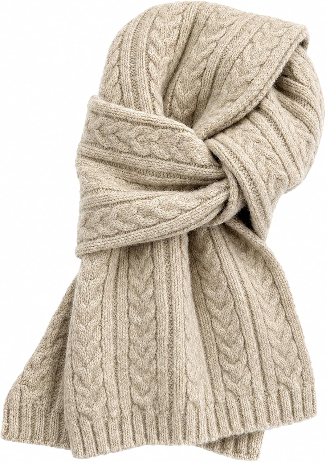 Winter Cable Knit Neck Warmer Scarf for Women 63 * 9.1in