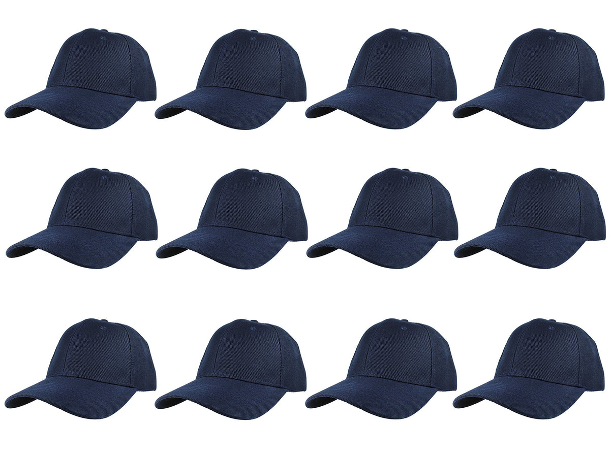 Gelante Plain Blank Baseball Caps Adjustable Back Strap Wholesale LOT 12 PC'S