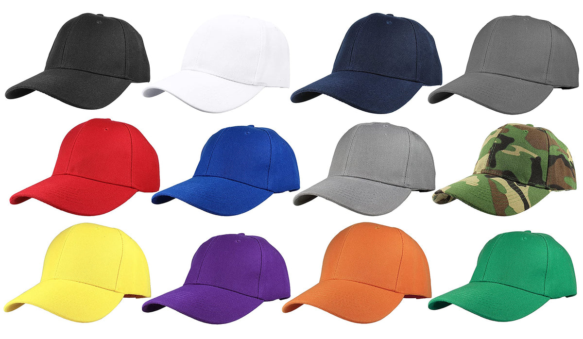 Gelante Plain Blank Baseball Caps Adjustable Back Strap Wholesale LOT 12 PC'S